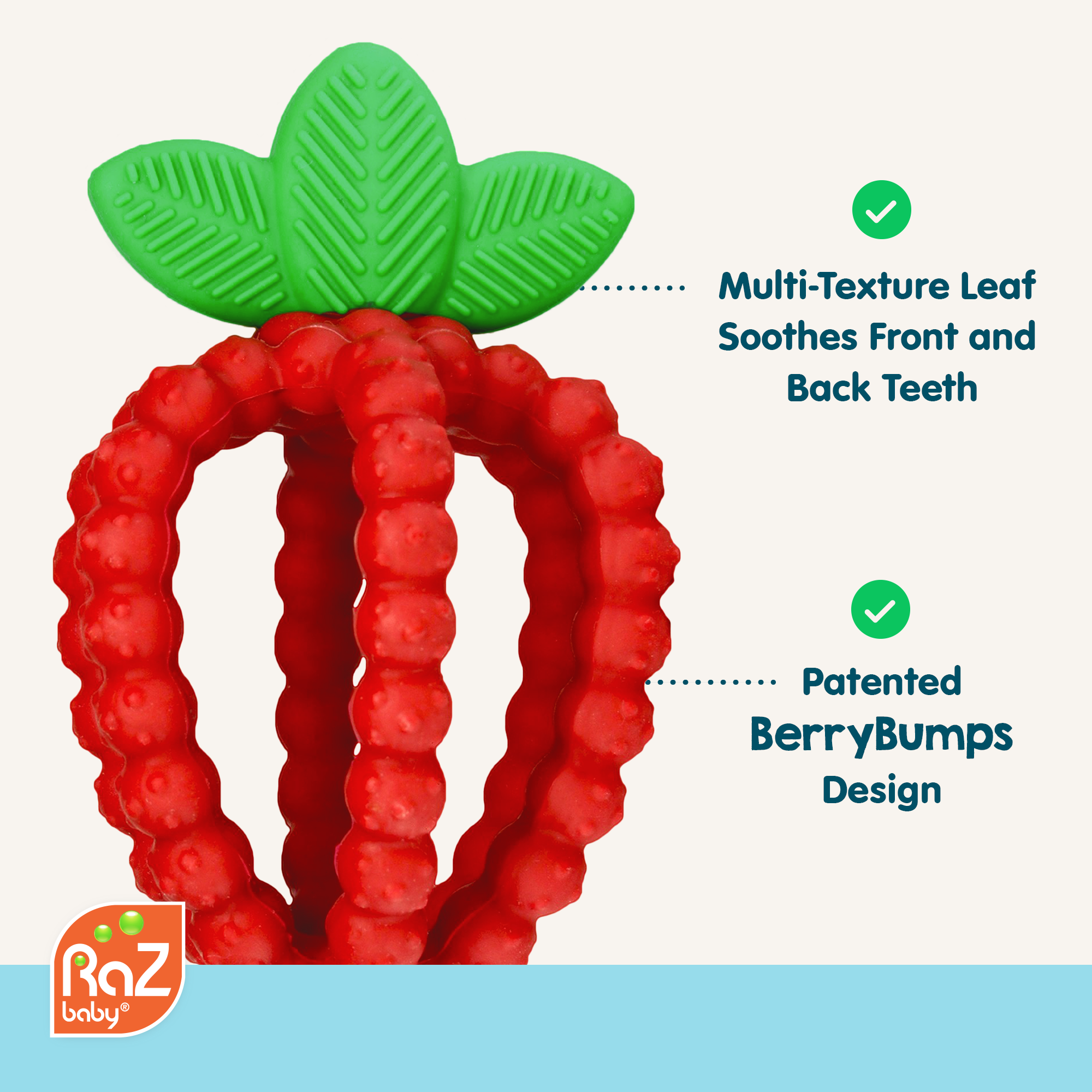 RaZberry Bites Teething Toy - Blue