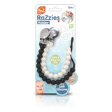 Personalized RaZzies Silicone Paci/Teether Holder 2PK - Black & White