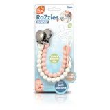 RaZzies Silicone Paci/Teether Holder 2PK - Pink & White