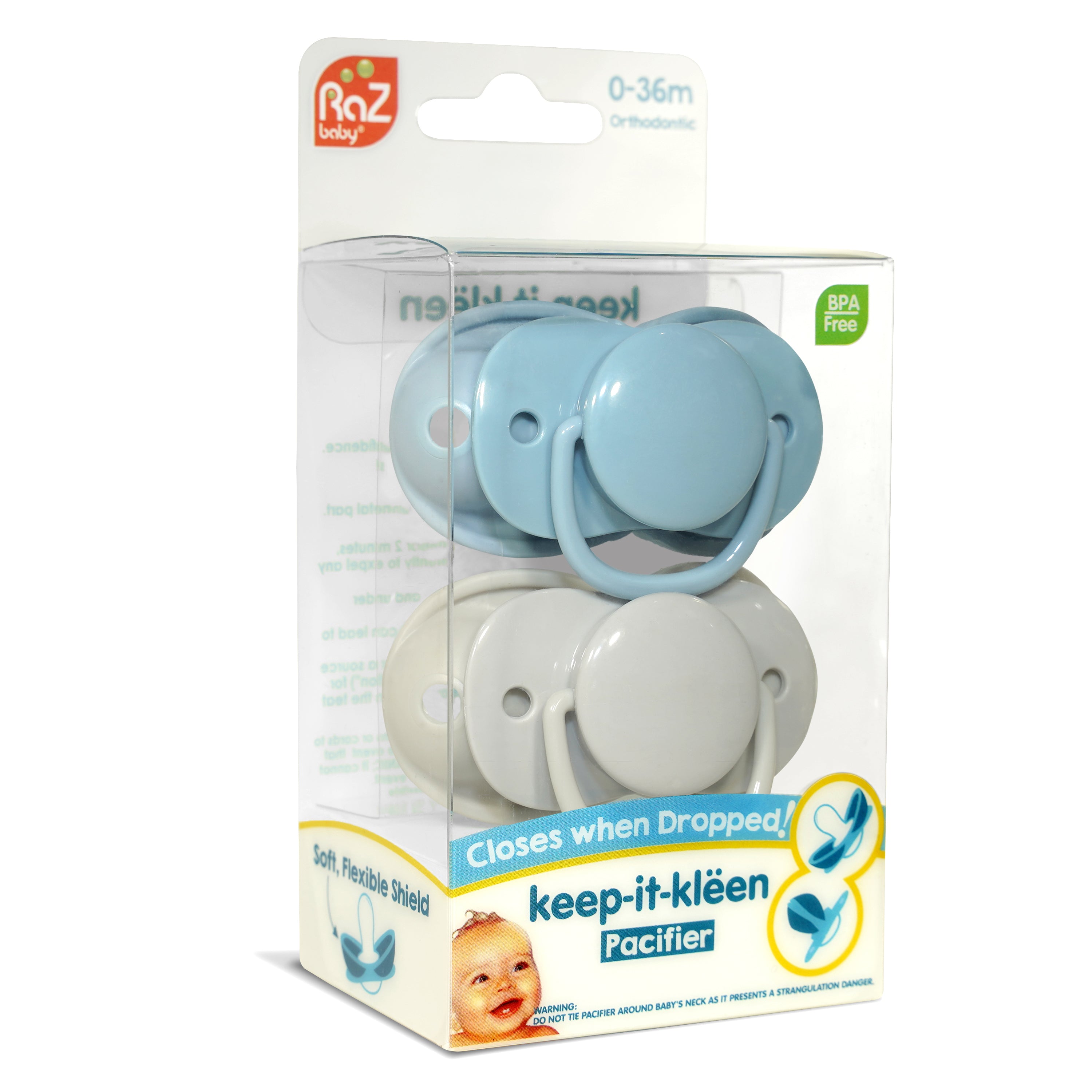 keep-it-kleen Pacifier 2PK - Grey & Blue