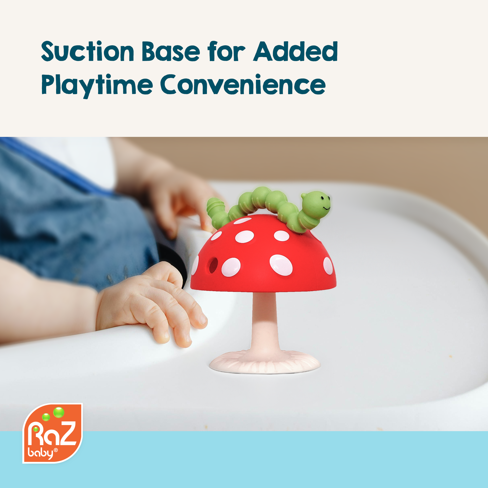 Chompy Mushroom Grip Silicone Teether Toy - Pink