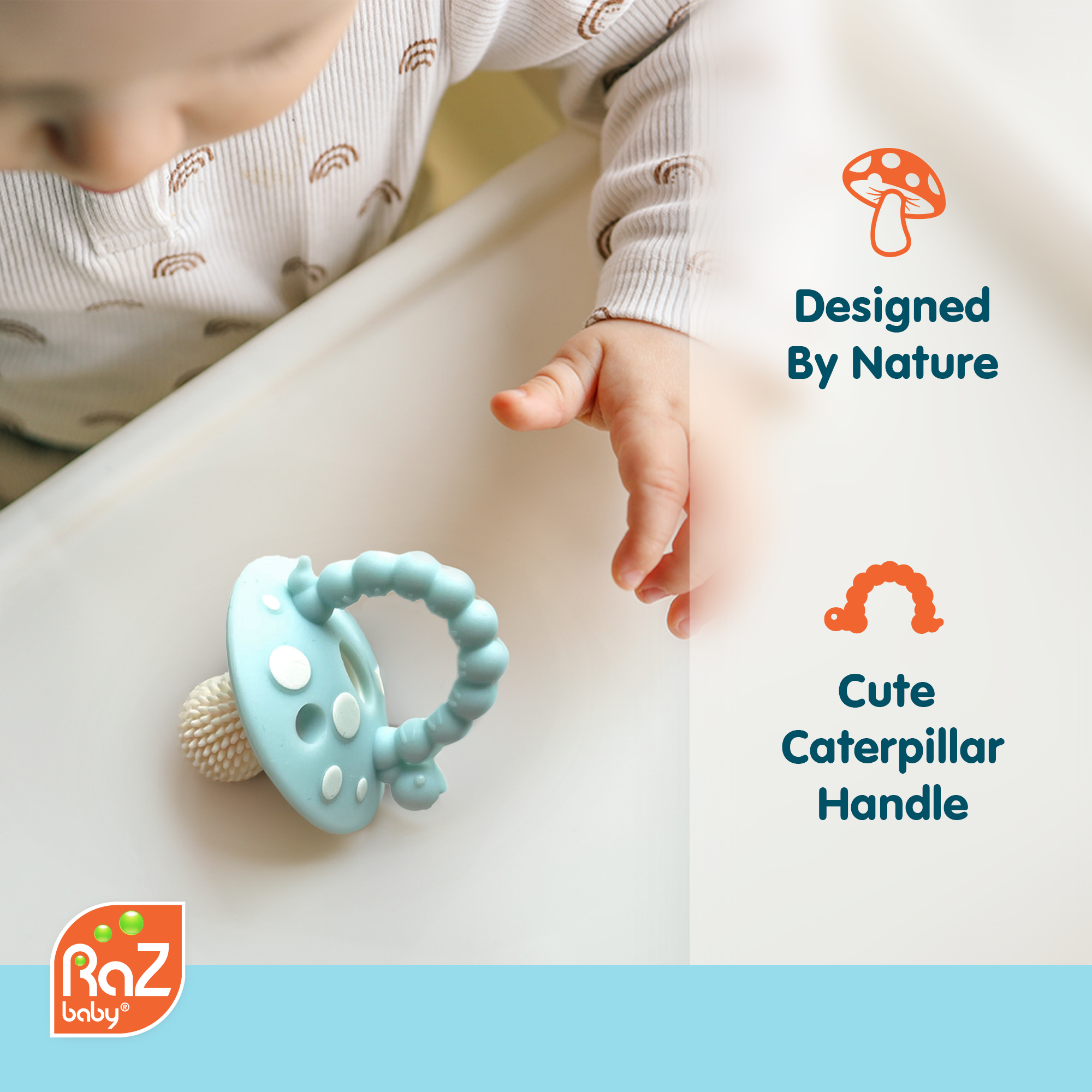 Chompy Mushroom Silicone Teether 2PK