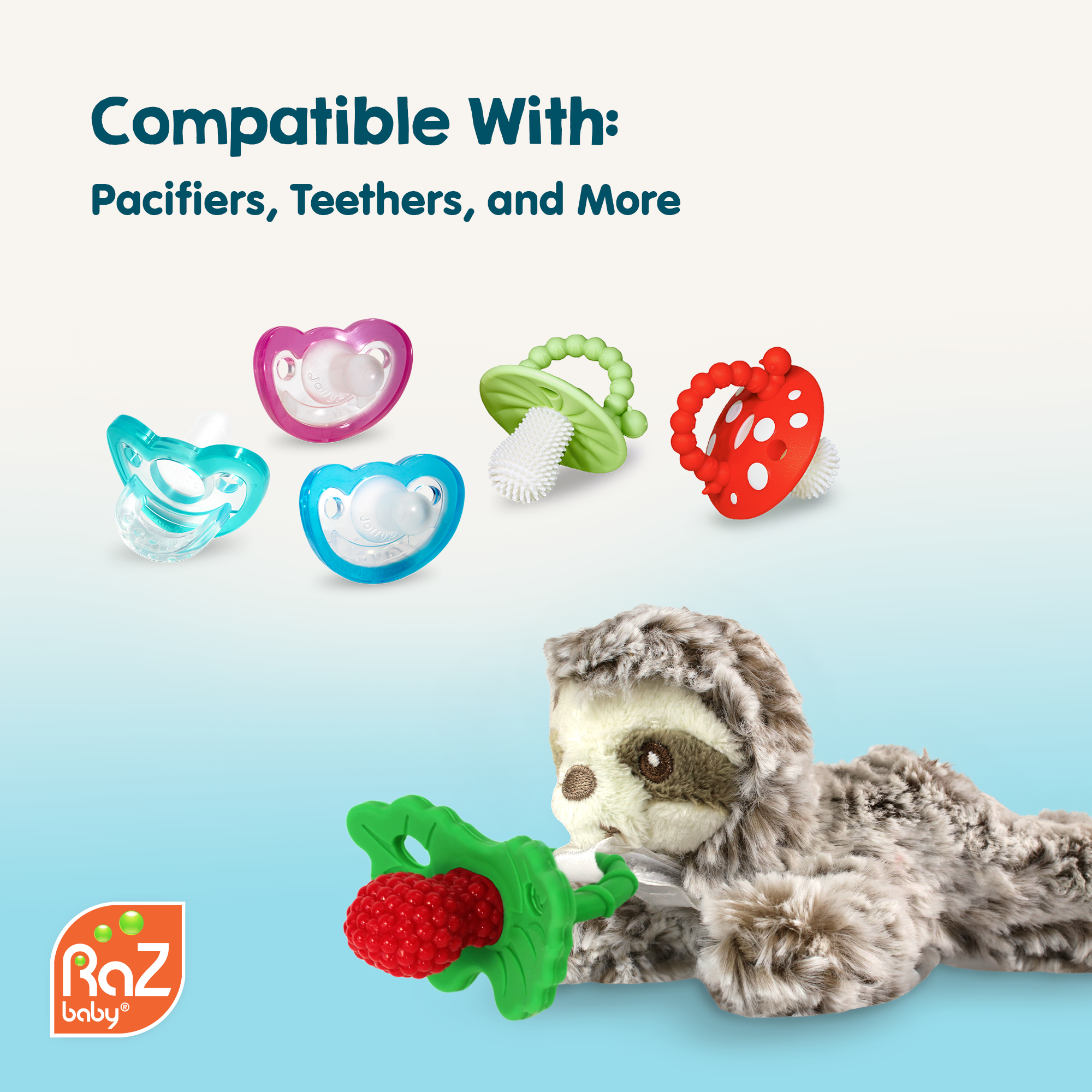 RaZbuddy Paci/Teether Holder - Marlow Monkey