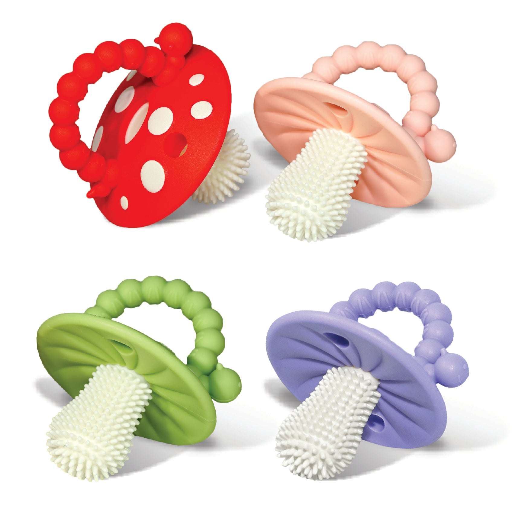 Chompy Mushroom Silicone Teether 4PK