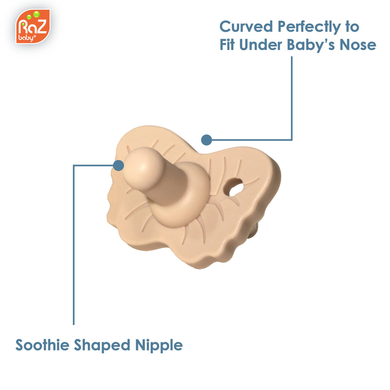 RaZzies Silicone Pacifier - 0m+ - Tan & White