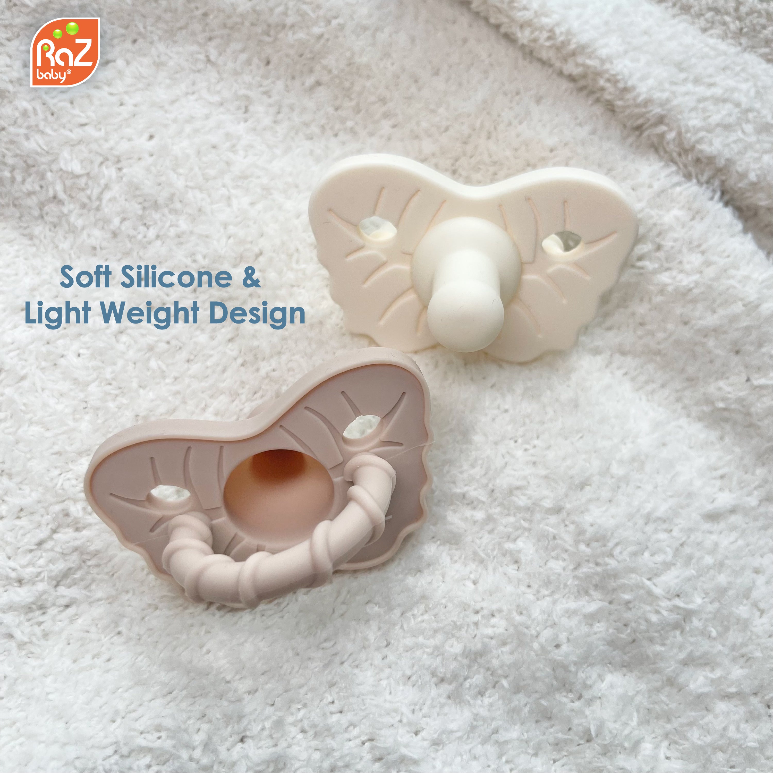 RaZzies Silicone Pacifier - 0m+ - Light Pink & Pink
