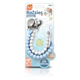 Personazlied RaZzies Silicone Paci/Teether Holder 2PK - Blue & Grey