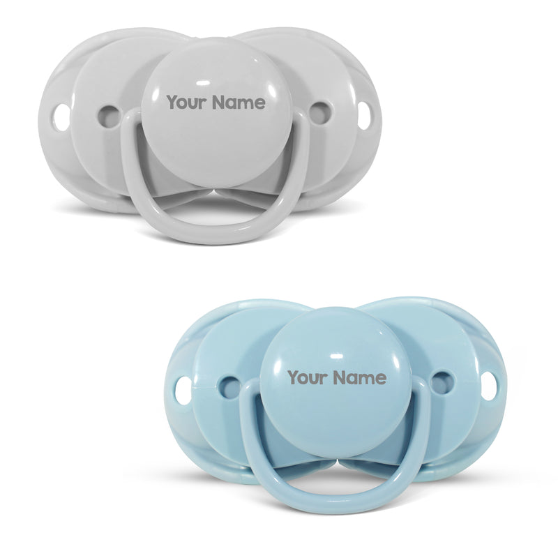 Personalized keep-it-kleen Pacifier 2PK - Grey & Blue