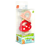 Chompy Mushroom Silicone Teether 2PK - Red & Pink