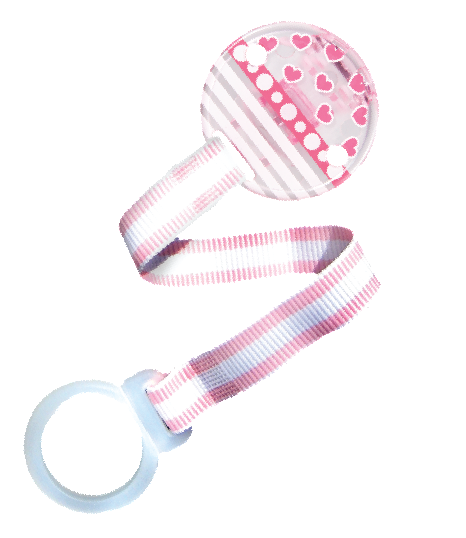 Universal Pacifier Holder Pink Hearts
