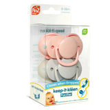 Personalized keep-it-kleen Pacifier 2PK - Grey & Pink
