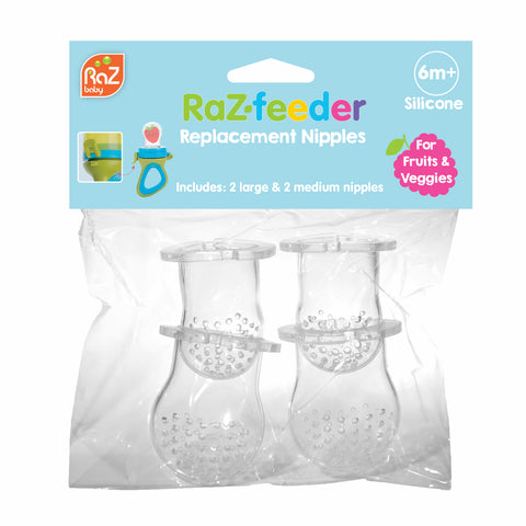 RaZ-Feeder Replacement Nipples (2 Large & 2 Medium)