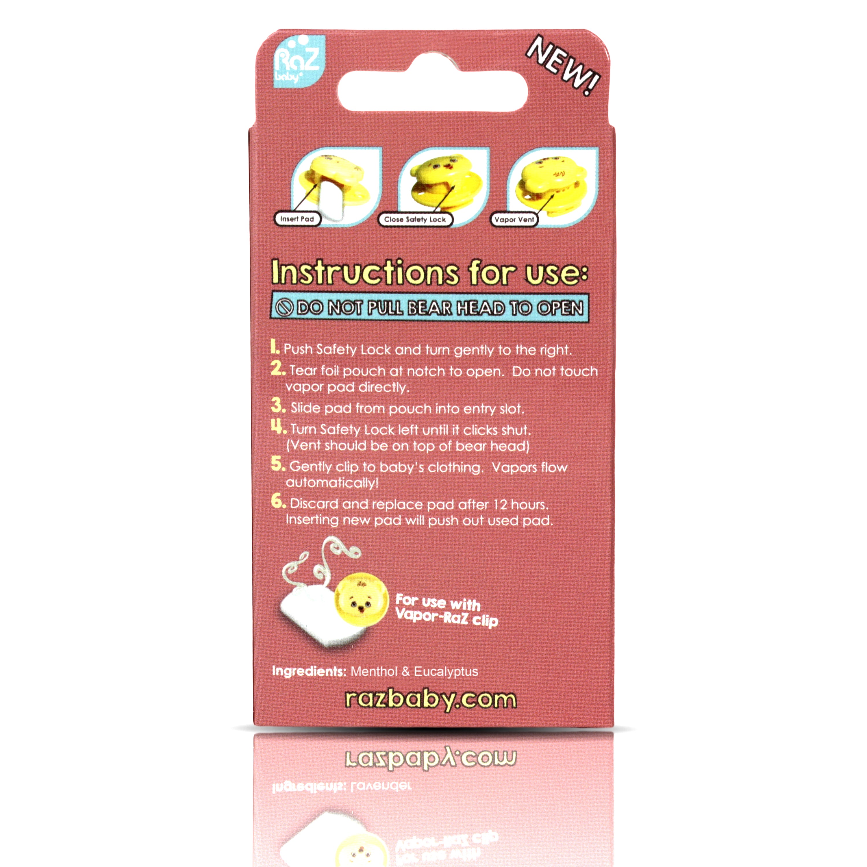Vapor-RaZ Menthol & Eucalyptus Refill Pads - Cough & Cold Relief (12 Pack)